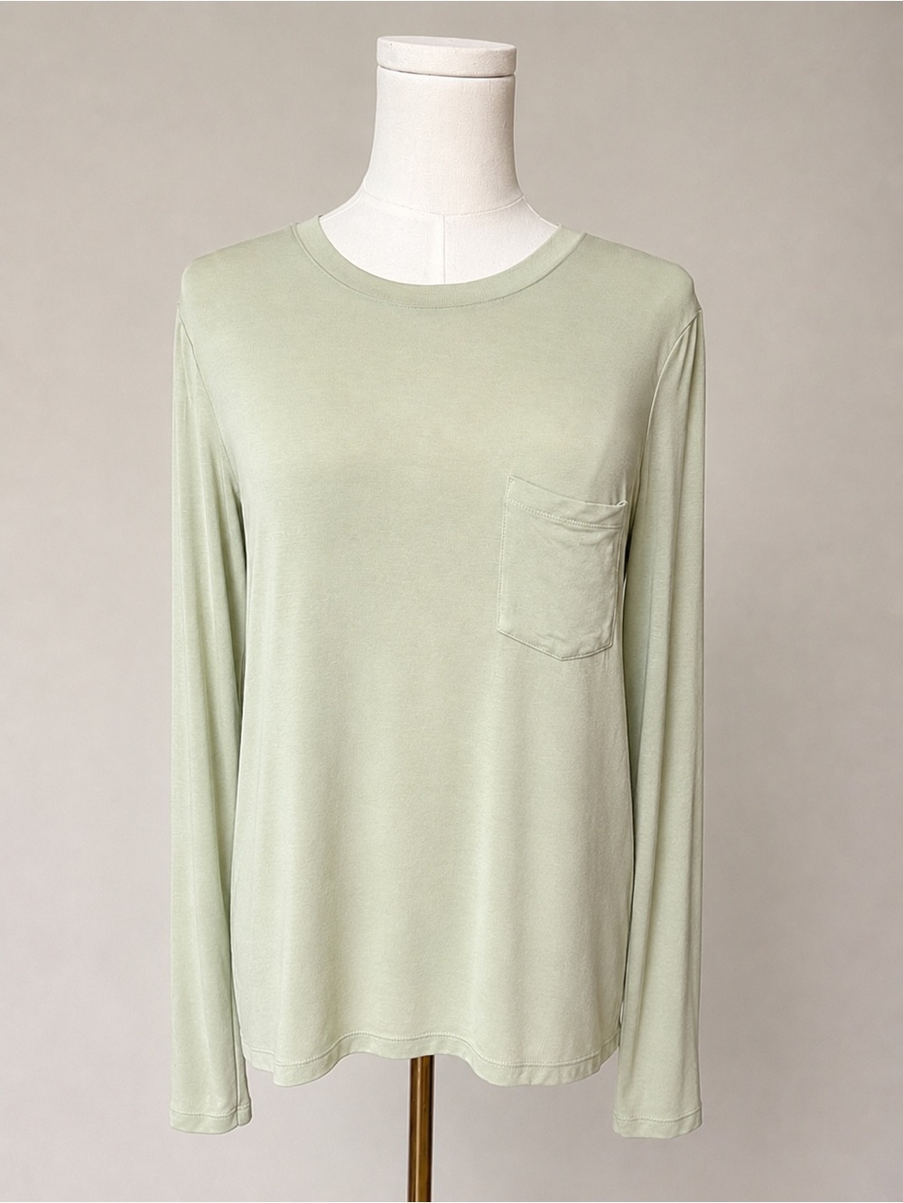 American Eagle Soft & Sexy Sage Green Modal Long Sleeve Pocket Tee